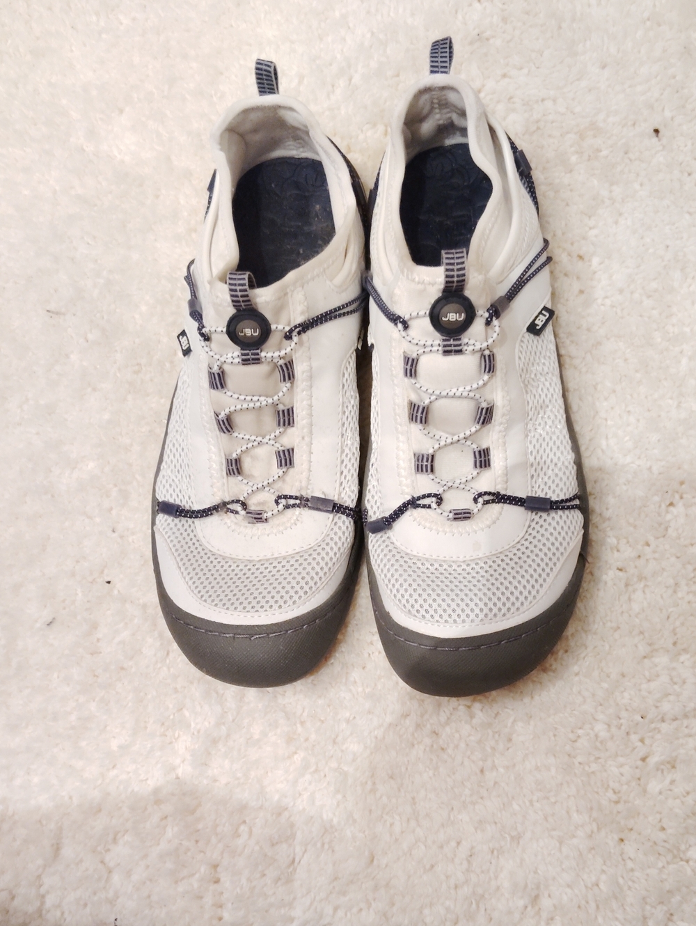 JBU Women’s Slip-On Mesh Sneakers in White and Black